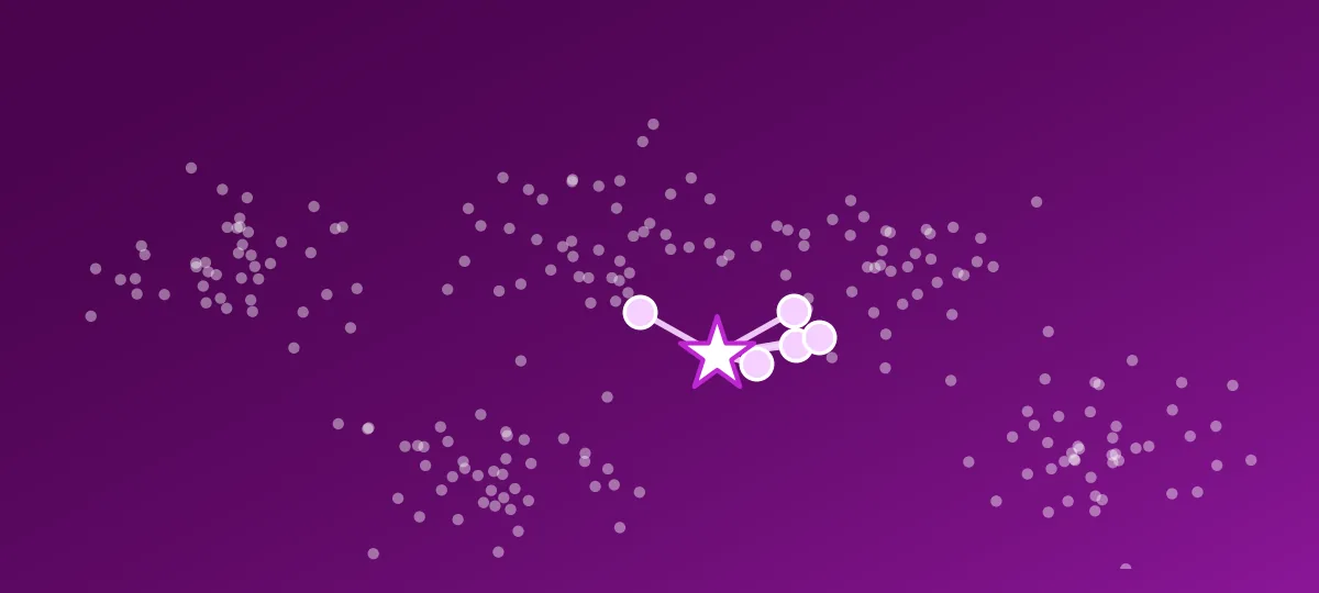 Embedding space with a query and its nearest document chunks